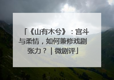 《山有木兮》：宫斗与柔情，如何兼修戏剧张力？｜微剧评
