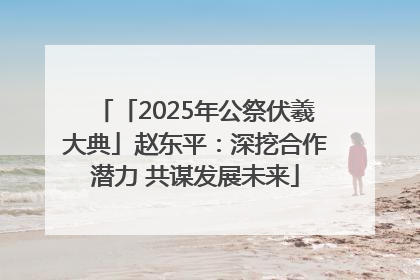 「2025年公祭伏羲大典」赵东平：深挖合作潜力 共谋发展未来