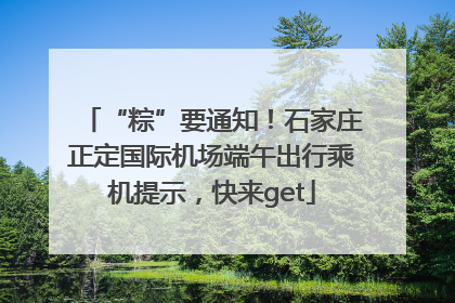 “粽”要通知！石家庄正定国际机场端午出行乘机提示，快来get