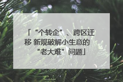 “个转企”、跨区迁移 新规破解小生意的“老大难”问题
