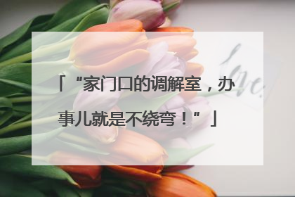 “家门口的调解室，办事儿就是不绕弯！”