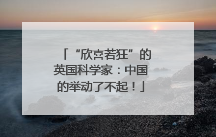 “欣喜若狂”的英国科学家：中国的举动了不起！