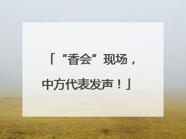 “香会”现场，中方代表发声！