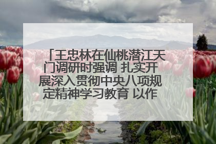 王忠林在仙桃潜江天门调研时强调 扎实开展深入贯彻中央八项规定精神学习教育 以作风建设新成效加快推动高质量发展