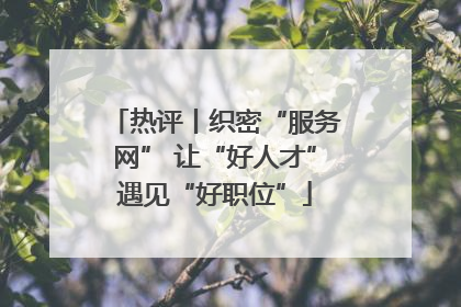 热评丨织密“服务网” 让“好人才”遇见“好职位”