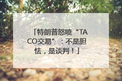 特朗普怒喷“TACO交易”：不是胆怯，是谈判！