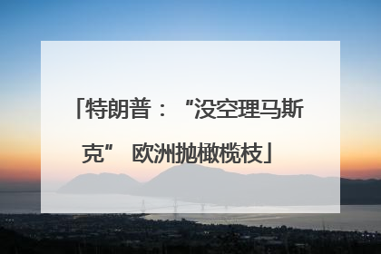 特朗普：“没空理马斯克” 欧洲抛橄榄枝