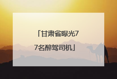 甘肃省曝光77名醉驾司机