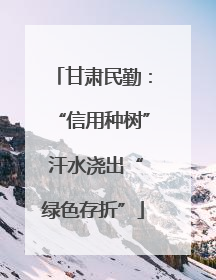 甘肃民勤：“信用种树” 汗水浇出“绿色存折”