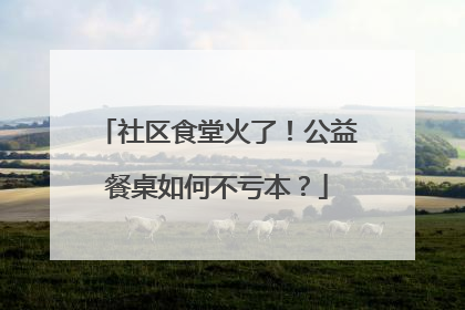 社区食堂火了！公益餐桌如何不亏本？