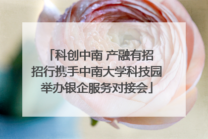 科创中南 产融有招 招行携手中南大学科技园举办银企服务对接会
