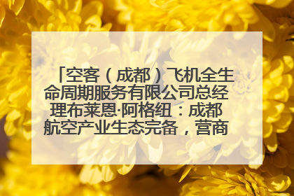 空客（成都）飞机全生命周期服务有限公司总经理布莱恩·阿格纽：成都航空产业生态完备，营商环境优势显著
