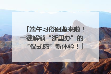 端午习俗图鉴来啦！一键解锁“浙里办”的“仪式感”新体验！