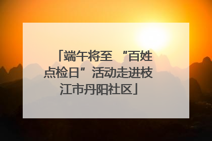 端午将至 “百姓点检日”活动走进枝江市丹阳社区