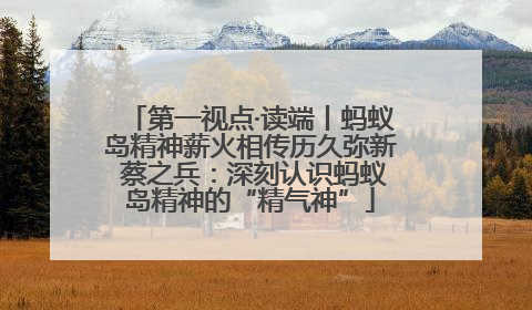 第一视点·读端丨蚂蚁岛精神薪火相传历久弥新 蔡之兵：深刻认识蚂蚁岛精神的“精气神”