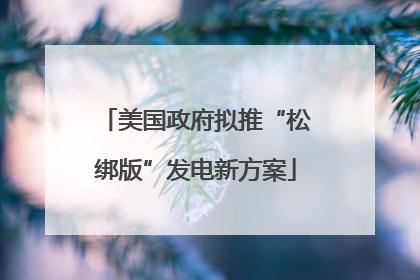 美国政府拟推“松绑版”发电新方案