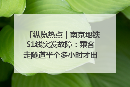 纵览热点｜南京地铁S1线突发故障：乘客走隧道半个多小时才出站，地铁方称造成误机会解决处理