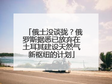 俄土没谈拢？俄罗斯据悉已放弃在土耳其建设天然气新枢纽的计划