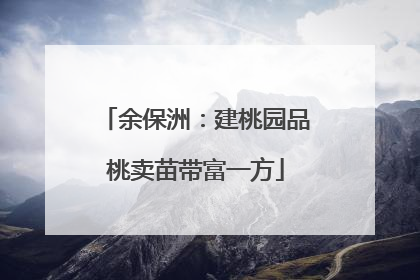 余保洲：建桃园品桃卖苗带富一方