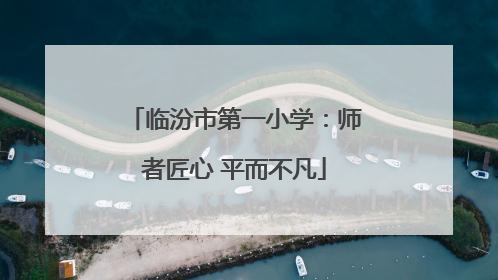 临汾市第一小学：师者匠心 平而不凡