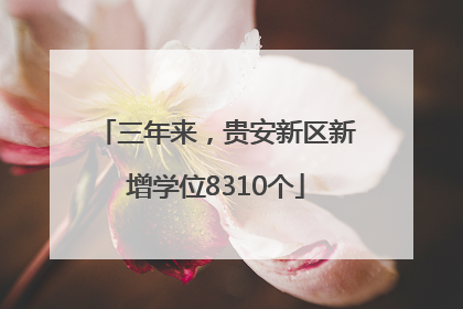 三年来，贵安新区新增学位8310个