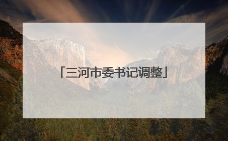 三河市委书记调整