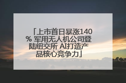 上市首日暴涨140% 军用无人机公司登陆纽交所 AI打造产品核心竞争力