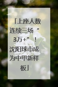 上座人数连续三场“3万+”！沈阳球市成为中甲新样板