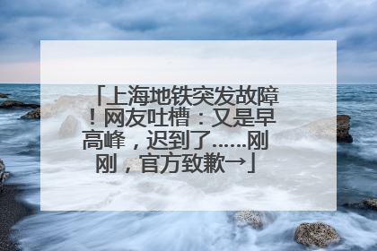 上海地铁突发故障！网友吐槽：又是早高峰，迟到了……刚刚，官方致歉→