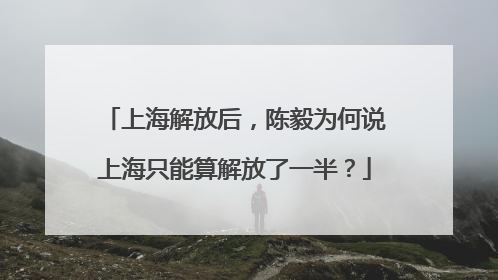 上海解放后，陈毅为何说上海只能算解放了一半？
