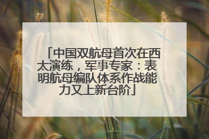 中国双航母首次在西太演练，军事专家：表明航母编队体系作战能力又上新台阶
