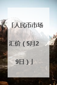 人民币市场汇价（5月29日）