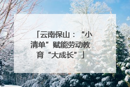 云南保山：“小清单”赋能劳动教育“大成长”