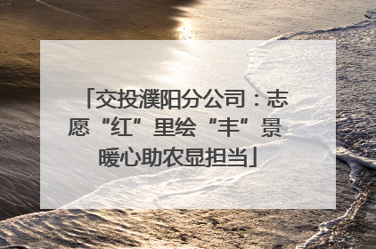 交投濮阳分公司：志愿“红”里绘“丰”景 暖心助农显担当