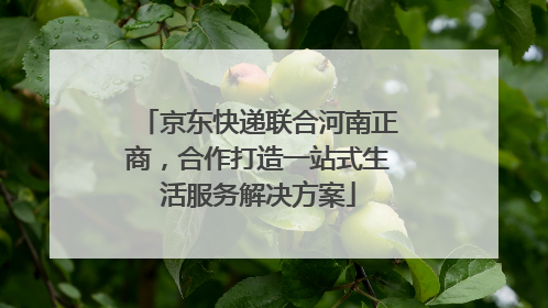 京东快递联合河南正商，合作打造一站式生活服务解决方案