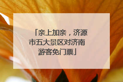 亲上加亲，济源市五大景区对济南游客免门票
