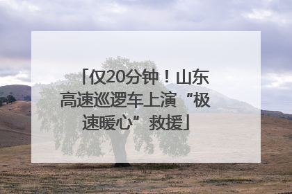 仅20分钟！山东高速巡逻车上演“极速暖心”救援