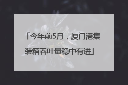 今年前5月，厦门港集装箱吞吐量稳中有进