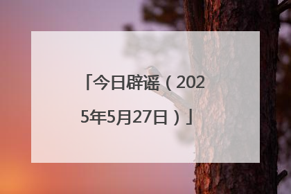 今日辟谣（2025年5月27日）