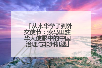 从来华学子到外交使节：索马里驻华大使眼中的中国治理与非洲机遇