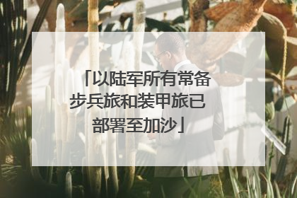 以陆军所有常备步兵旅和装甲旅已部署至加沙
