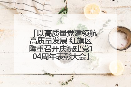 以高质量党建领航高质量发展 红旗区隆重召开庆祝建党104周年表彰大会