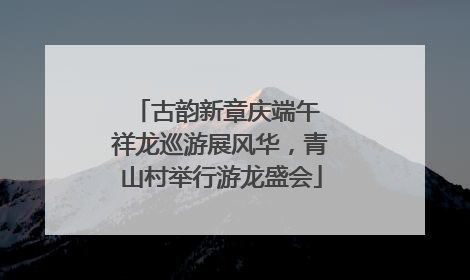古韵新章庆端午 祥龙巡游展风华，青山村举行游龙盛会
