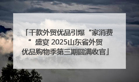 千款外贸优品引爆“家消费”盛宴 2025山东省外贸优品购物季第三期圆满收官