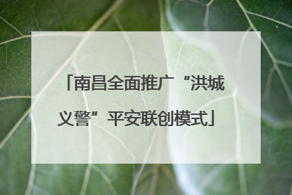 南昌全面推广“洪城义警”平安联创模式