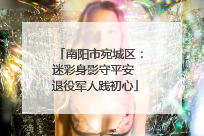 南阳市宛城区：迷彩身影守平安 退役军人践初心
