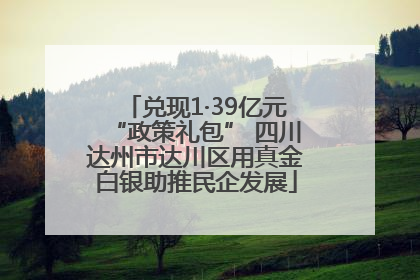 兑现1·39亿元“政策礼包” 四川达州市达川区用真金白银助推民企发展