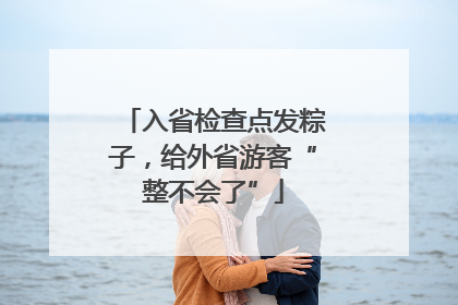 入省检查点发粽子，给外省游客“整不会了”