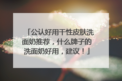公认好用干性皮肤洗面奶推荐，什么牌子的洗面奶好用，建议！