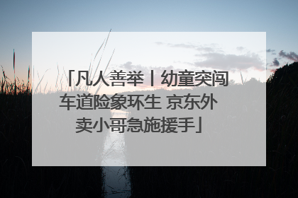 凡人善举丨幼童突闯车道险象环生 京东外卖小哥急施援手